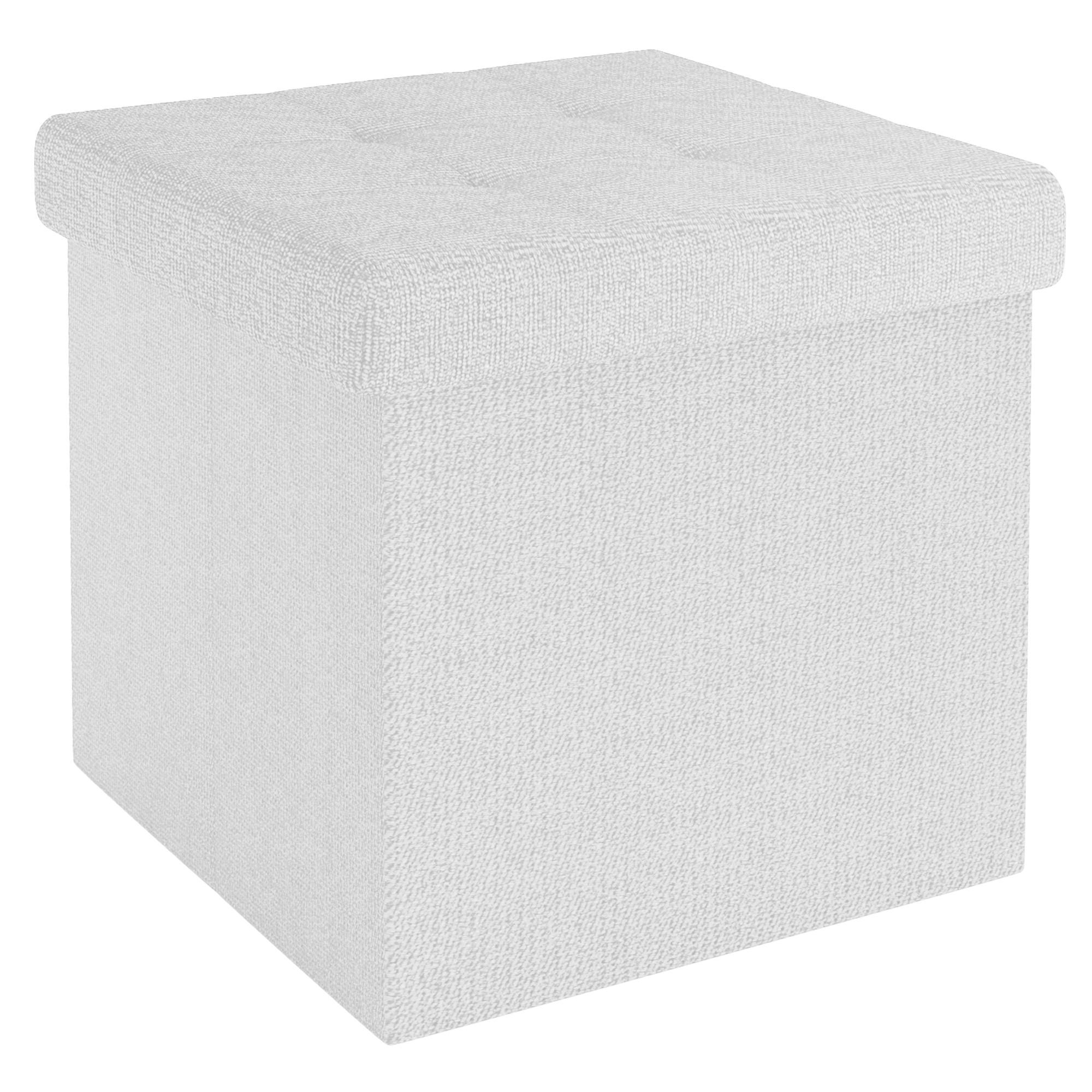 Intirilife Sitzhocker Weiß 38x38x38 cm