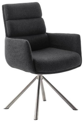 Chaise avec accoudoirs en tissu anthracite 61x90x64cm - Dieter Knoll