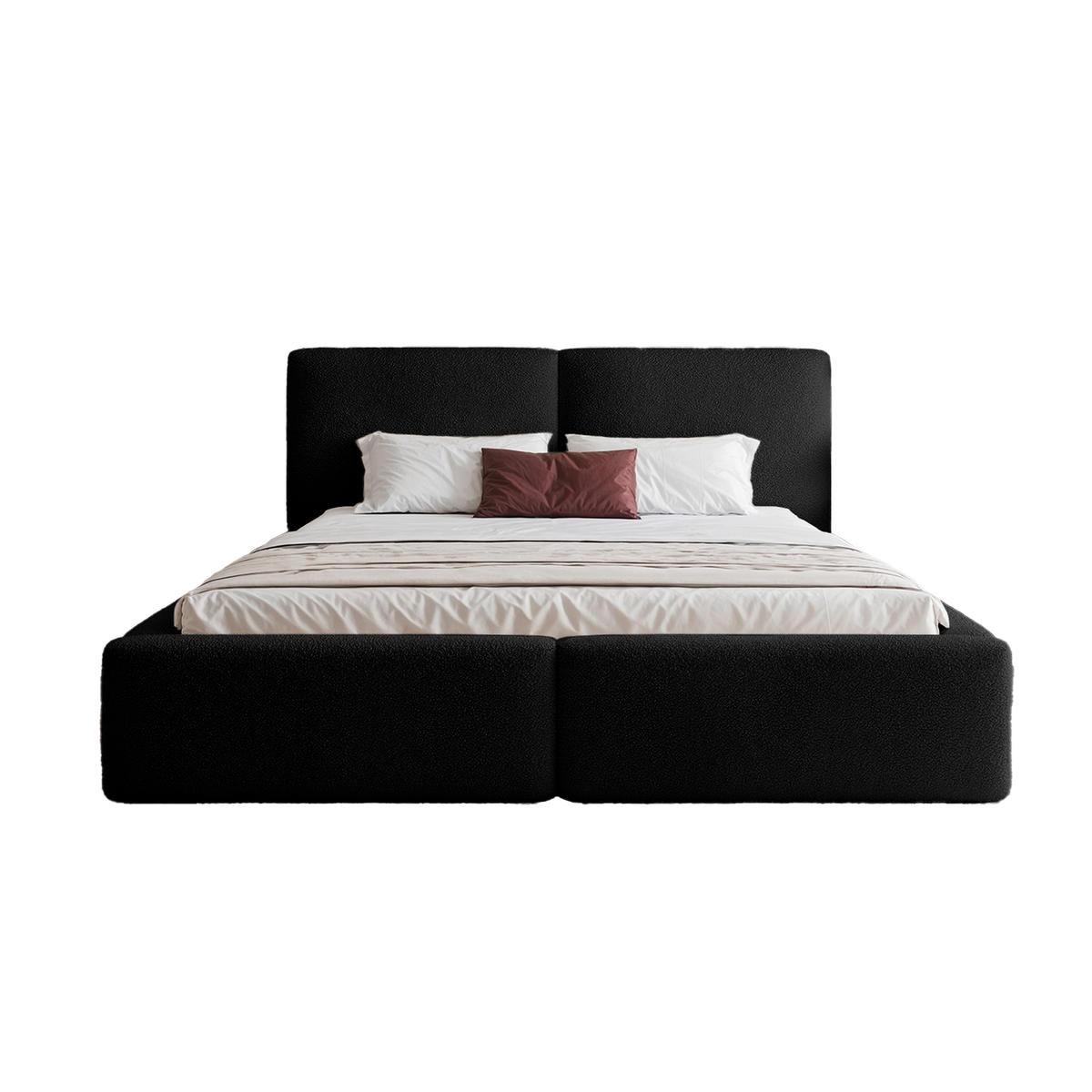 POLSTERBETT NUVARI 200x200 cm, Schwarz - Schwarz, Textil (200/200cm) - Fedve