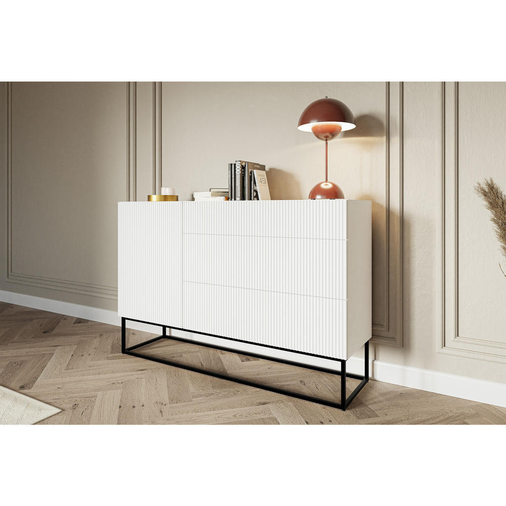 Thumbnail - Selsey Sideboard, Weiß, Holzwerkstoff, 3 Schubladen, 140x90x38 cm, Wohnzimmer, Kommoden & Sideboards, Sideboards