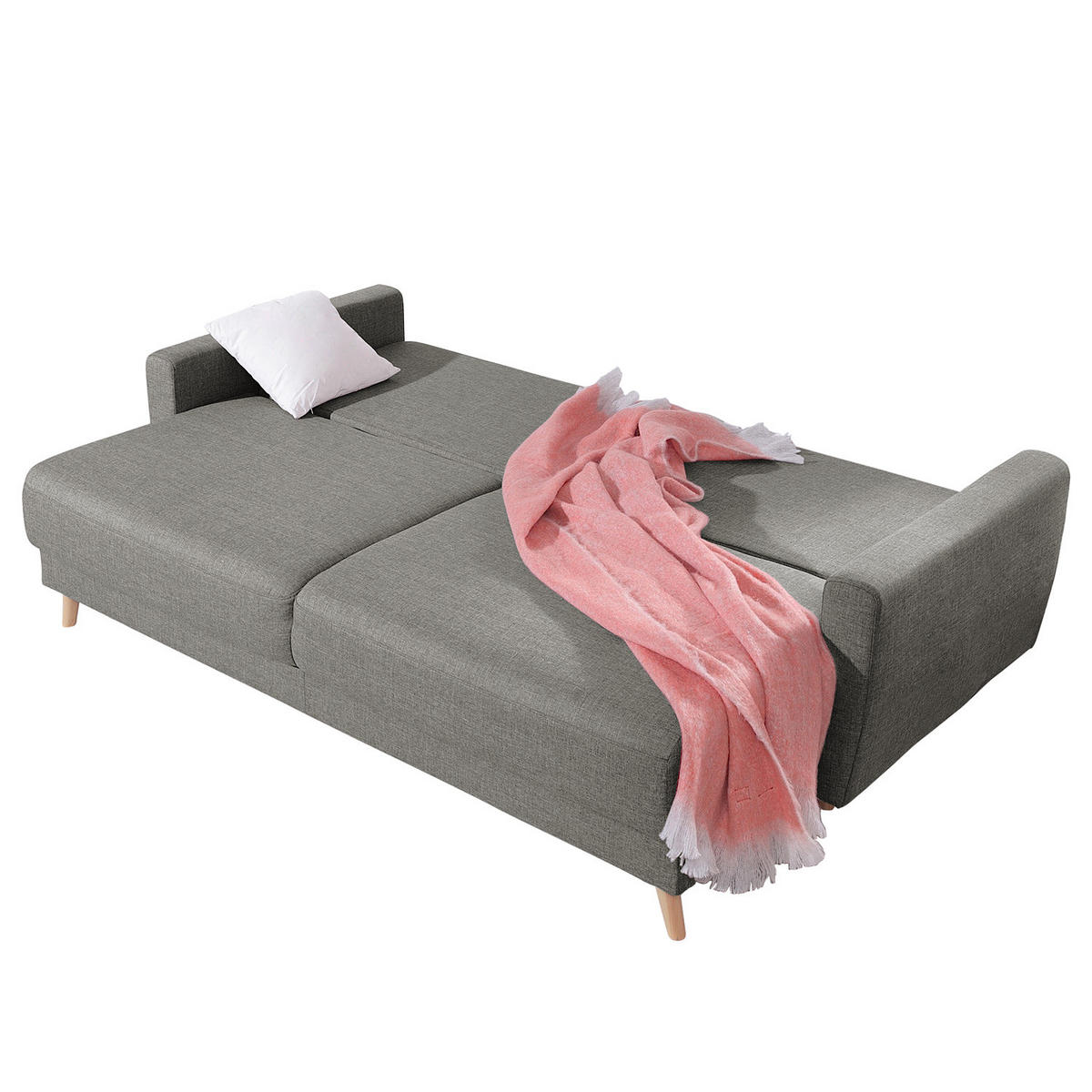 3-SITZER SOFA - Grau, Textil (220/90/90cm) - home24