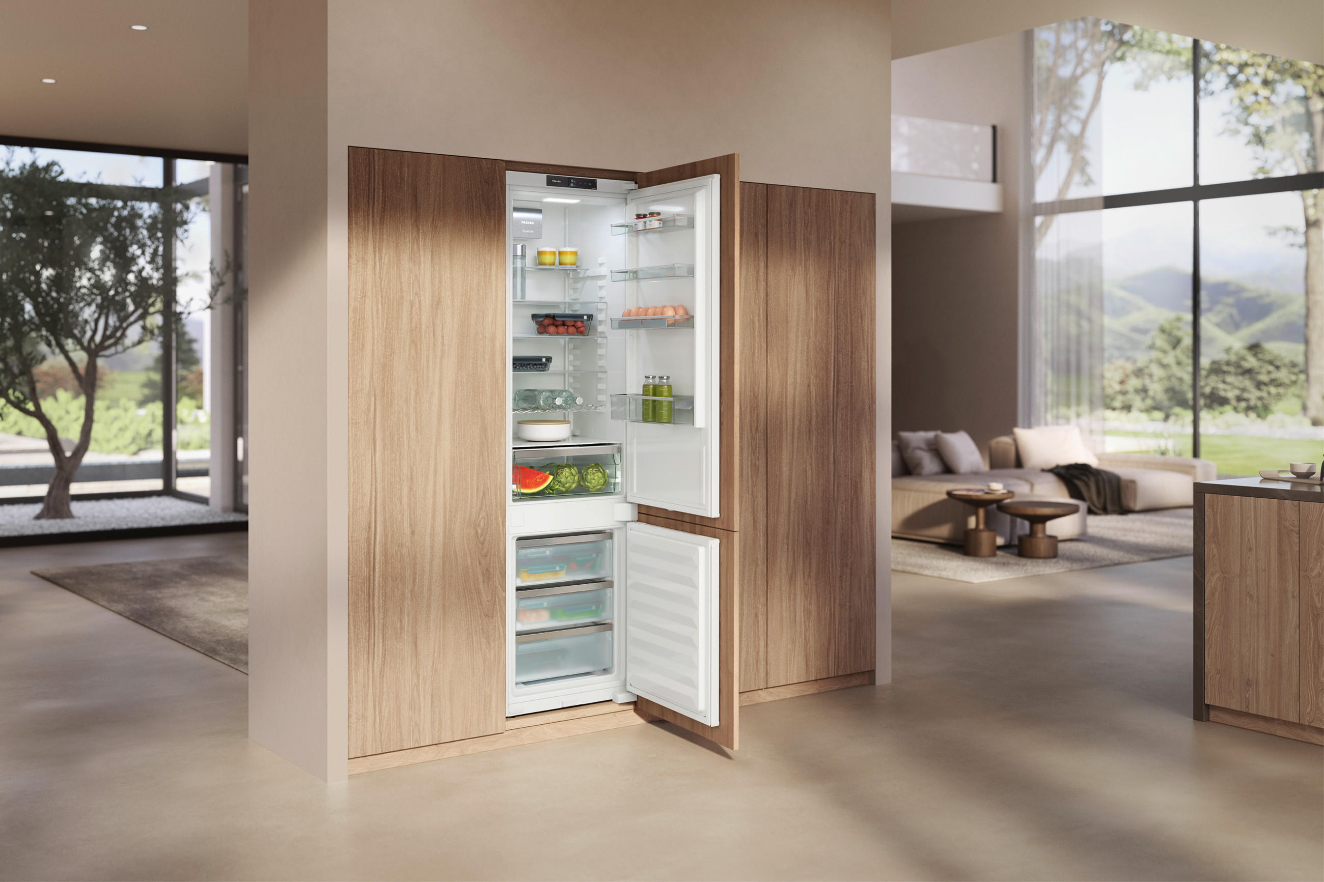 MIELE Einbaugeräte - Mehr Volumen im Kühlteil mit zusätzlichem Glasboden und Türabsteller