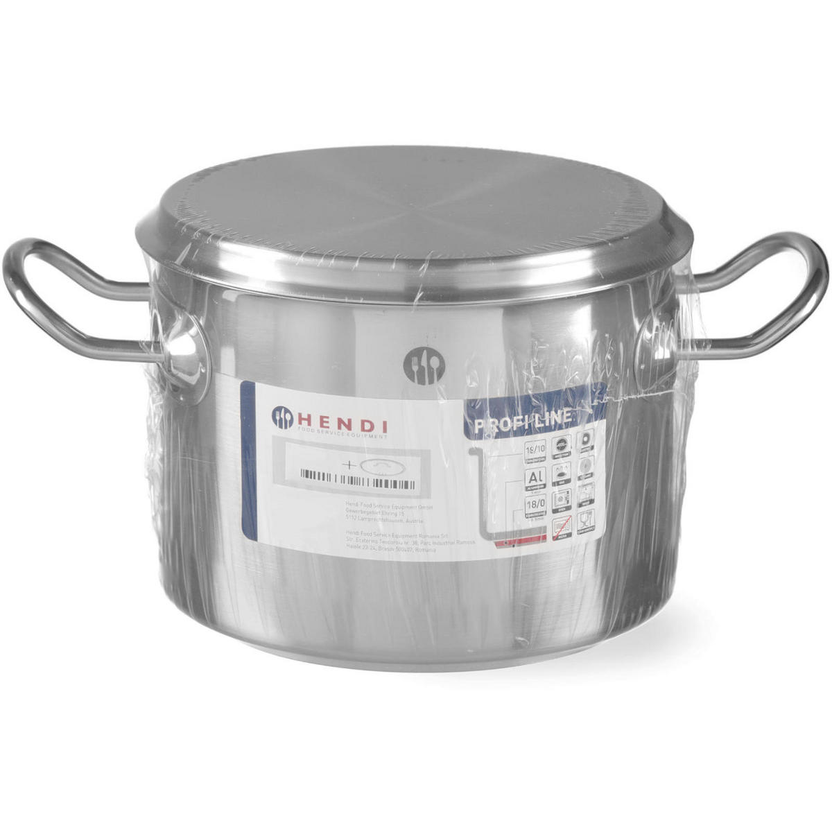 PROFI Line mittelgroßer Topf mit Deckel, 15 l Durchmesser 320 x 190 mm (Höhe) - Hendi 831601 - Schwarz/Weiß, Metall (25/30/25cm) - Hendi