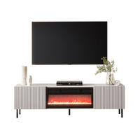TV-ELEMENT Aruba 2D 181 mit Kamin - Schwarz/Naturfarben, Holzwerkstoff (181/53/42cm) - MIRJAN24