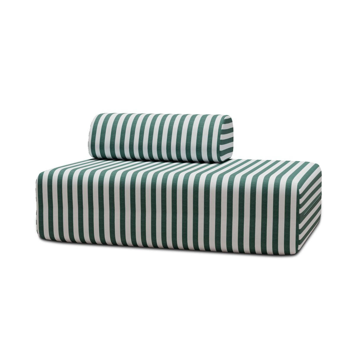 ZWEISITZER-GARTENSOFA mit Streifen in Weiß und Dunkelgrün - Dunkelgrün, Textil (95/70.5/148cm)