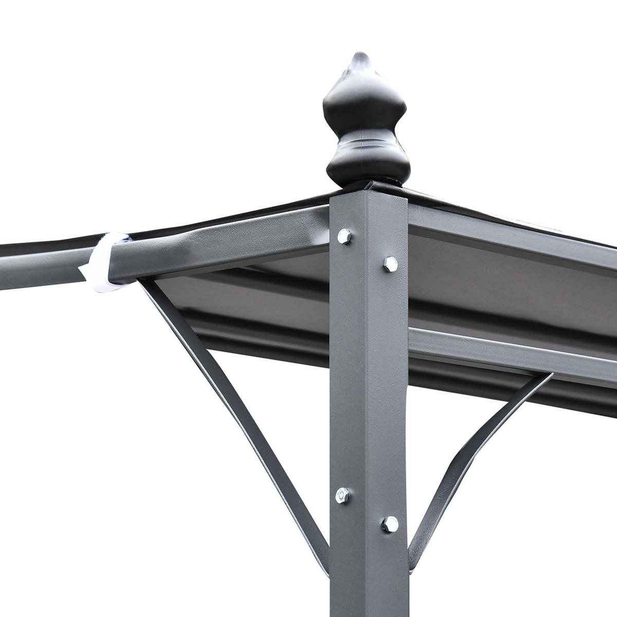 PERGOLA DE-12557 3x3 m mit Wandmontage Grau - Grau, Metall (297/198/297cm) - ComfortXL