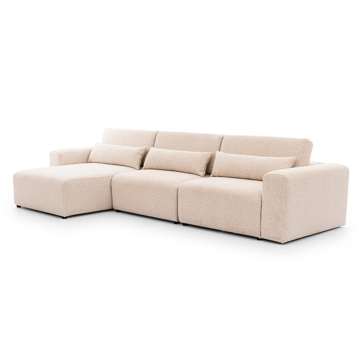 ECKSOFA Velano 3 Sitzplätze Beige - Beige, Holz (314/167cm) - Petits-meubles