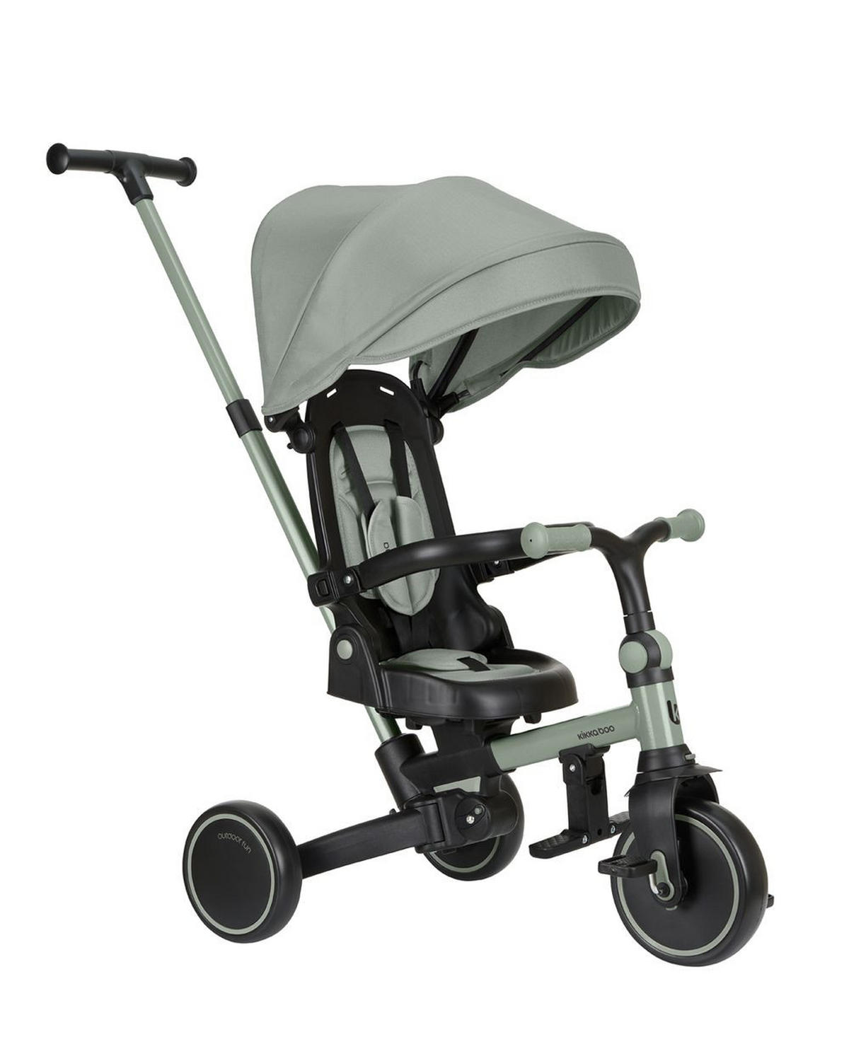 DREIRAD Aluma 5 in 1 Laufrad grün Schiebegriff Fußstütze Tragegriff Bremse - Grün, Metall (71/49/99cm) - Kikka boo