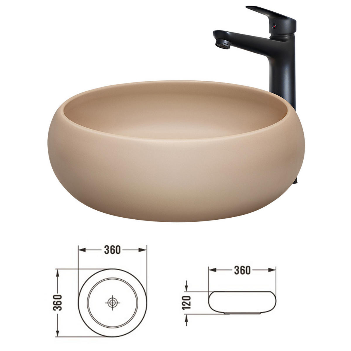 BADMÖBEL-SET 6-TLG. Newport-56 - Beige, Holzwerkstoff (200/200/40cm) - Lomado