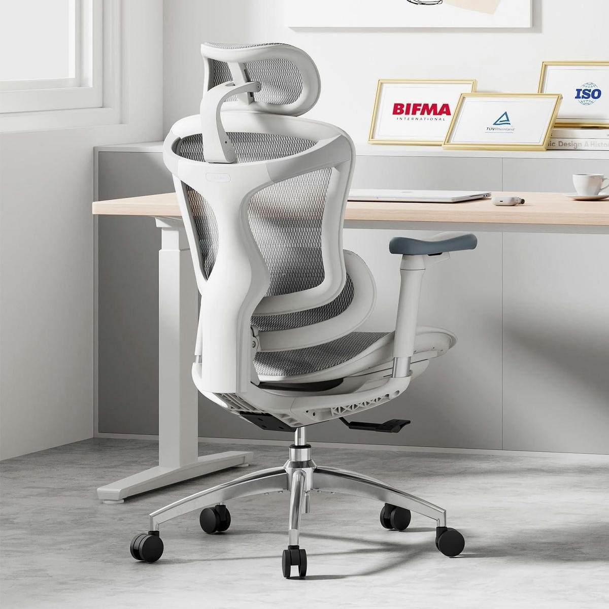 BÜROSTUHL Doro C300 Ergonomisch Weiß - Grau, Textil (75/65/117cm)