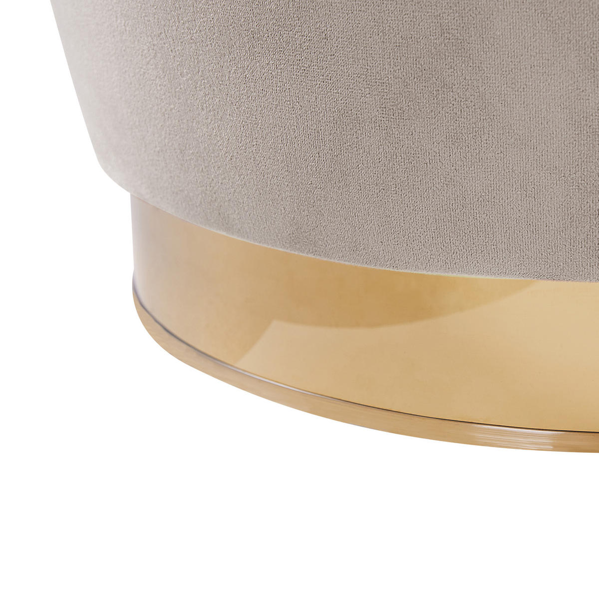 SESSEL Samtstoff Beige/Gold Alby - Beige, Textil/Metall (56/72/61cm) - Beliani