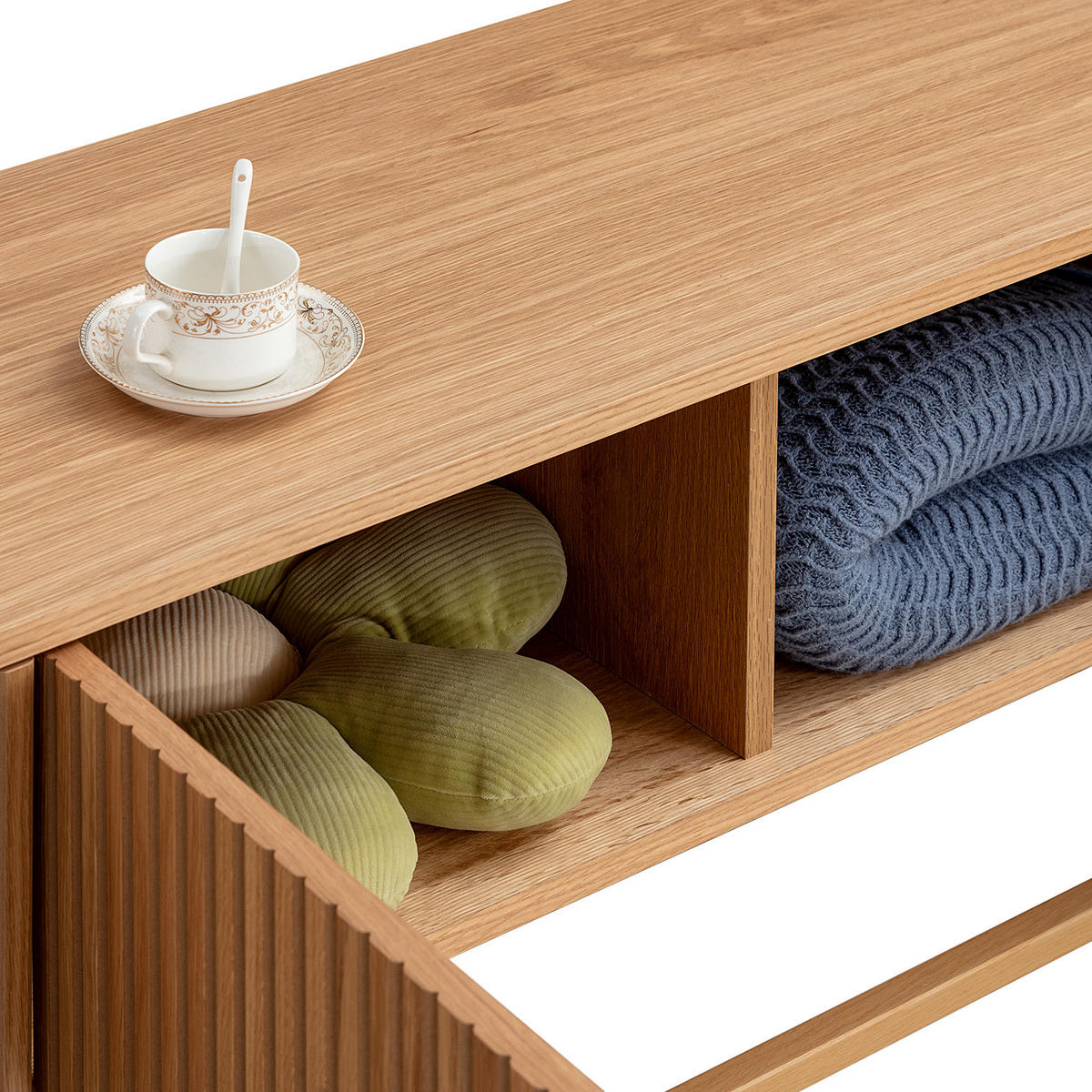 TV-LOWBOARD - Echtholzfurnier - Eichefarben, Holzwerkstoff (180/45/40cm) - home24