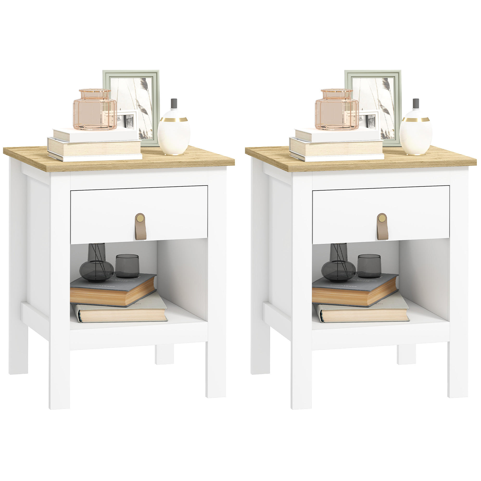 ComfortXL Nachtschrank Weiß 40x55x45 cm