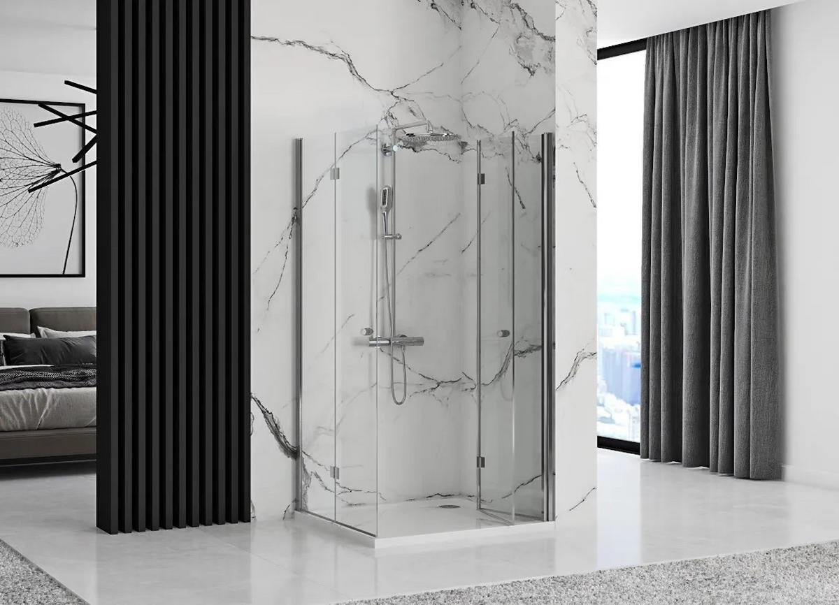 FALTTÜR Duschkabine Rea Fold Modul N2 100x120 - Chromfarben, Glas (100/120/190cm) - REA