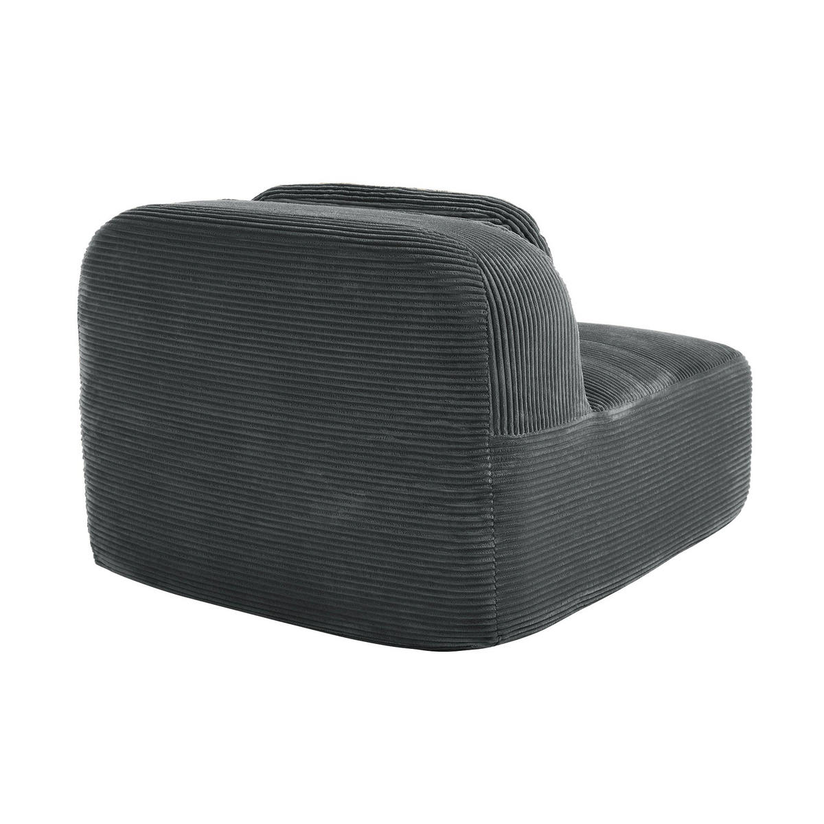 MODUL POHOVKY v manšestru, šedý, bez područek a modulární - šedá, textil (103/75/90cm) - Urban Meuble