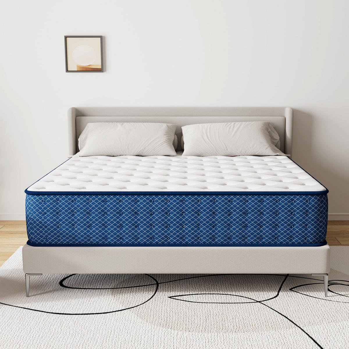 MATRATZE komfortabel, 140/200 cm, Höhe ca.: 26 cm, mittelfest, 7 Komfortzonen, beidseitig verwendbar - Weiß, Textil (140/200cm) - TEENO