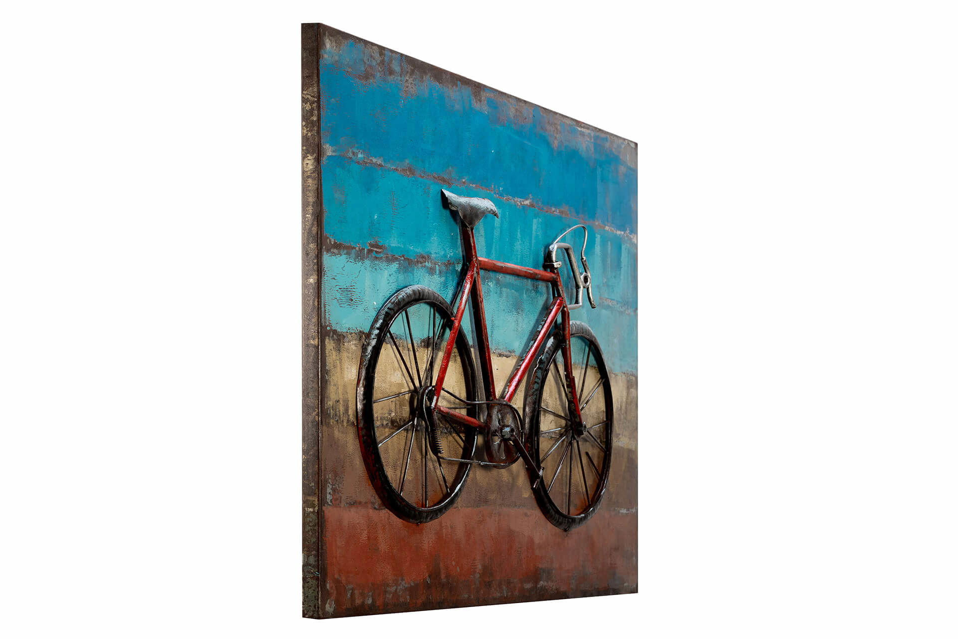 METALLBILD Blau 100/70 cm - Blau/Rot, Metall (3.2/70cm) - KUNSTLOFT