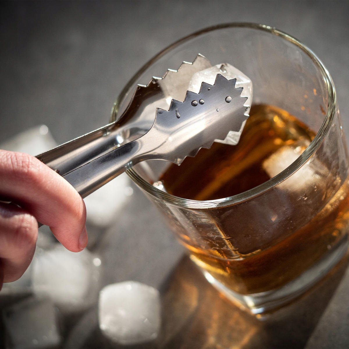 KÜCHENZANGE für Eis und Zuckerwürfel - Silberfarben, Metall - KADAX