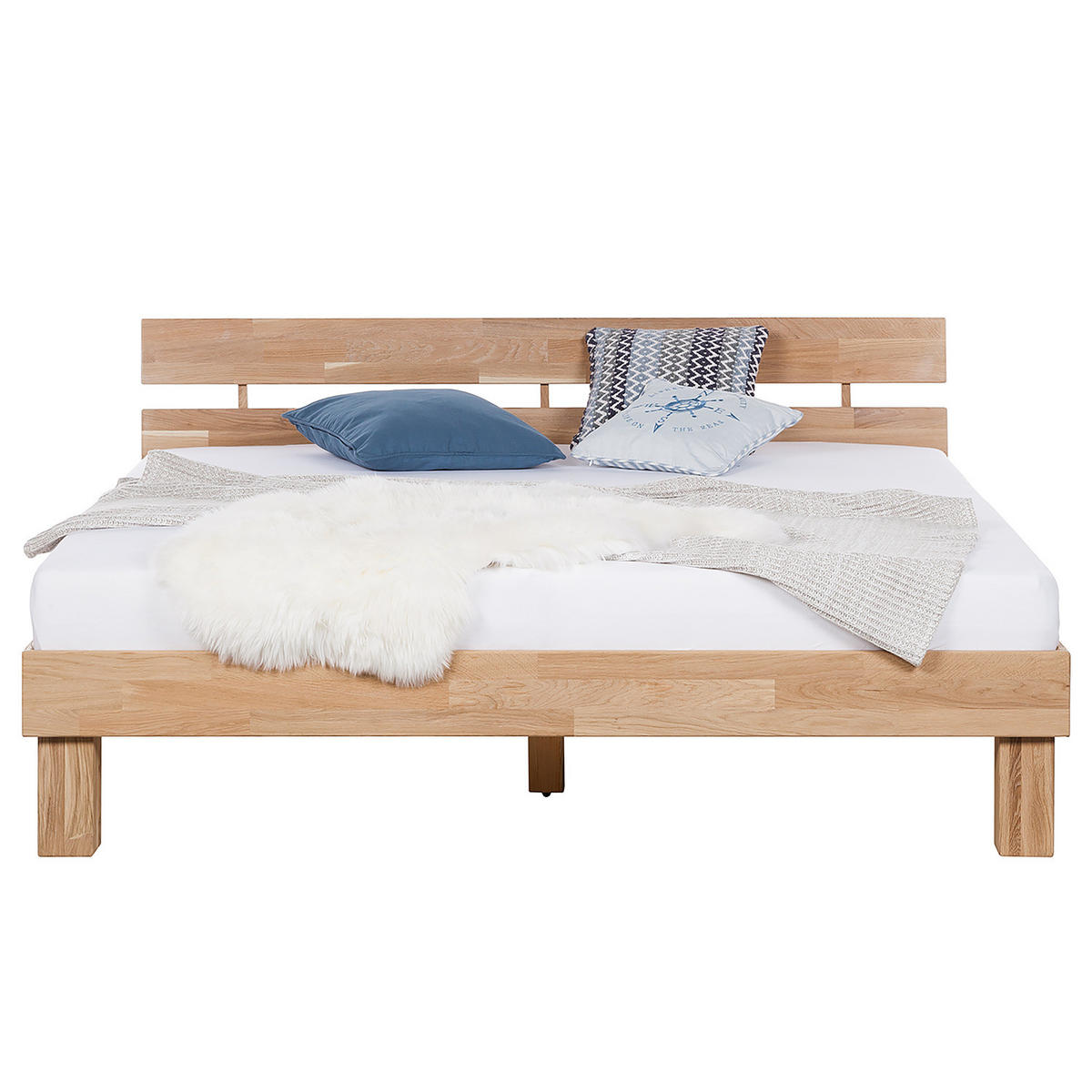 BETT - Massivholz - Eichefarben, Holz (160/200cm) - home24