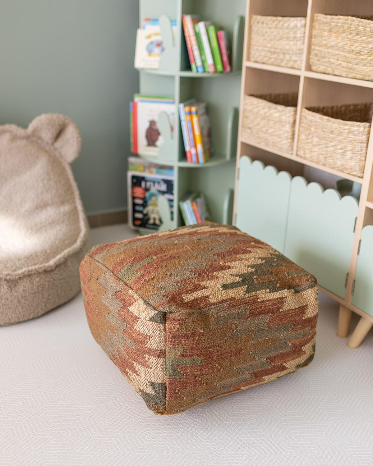 POUF Deepor 50/50/30 cm - bej, materiale naturale (50/30/50cm) - Beliani