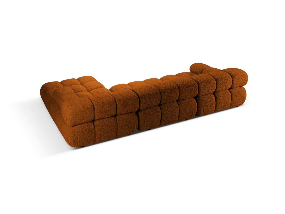 ECKSOFA modular rechts Bellis aus Boucle ziegelrot 4 Sitzplätze - Orange, Textil (155/282cm) - Micadoni