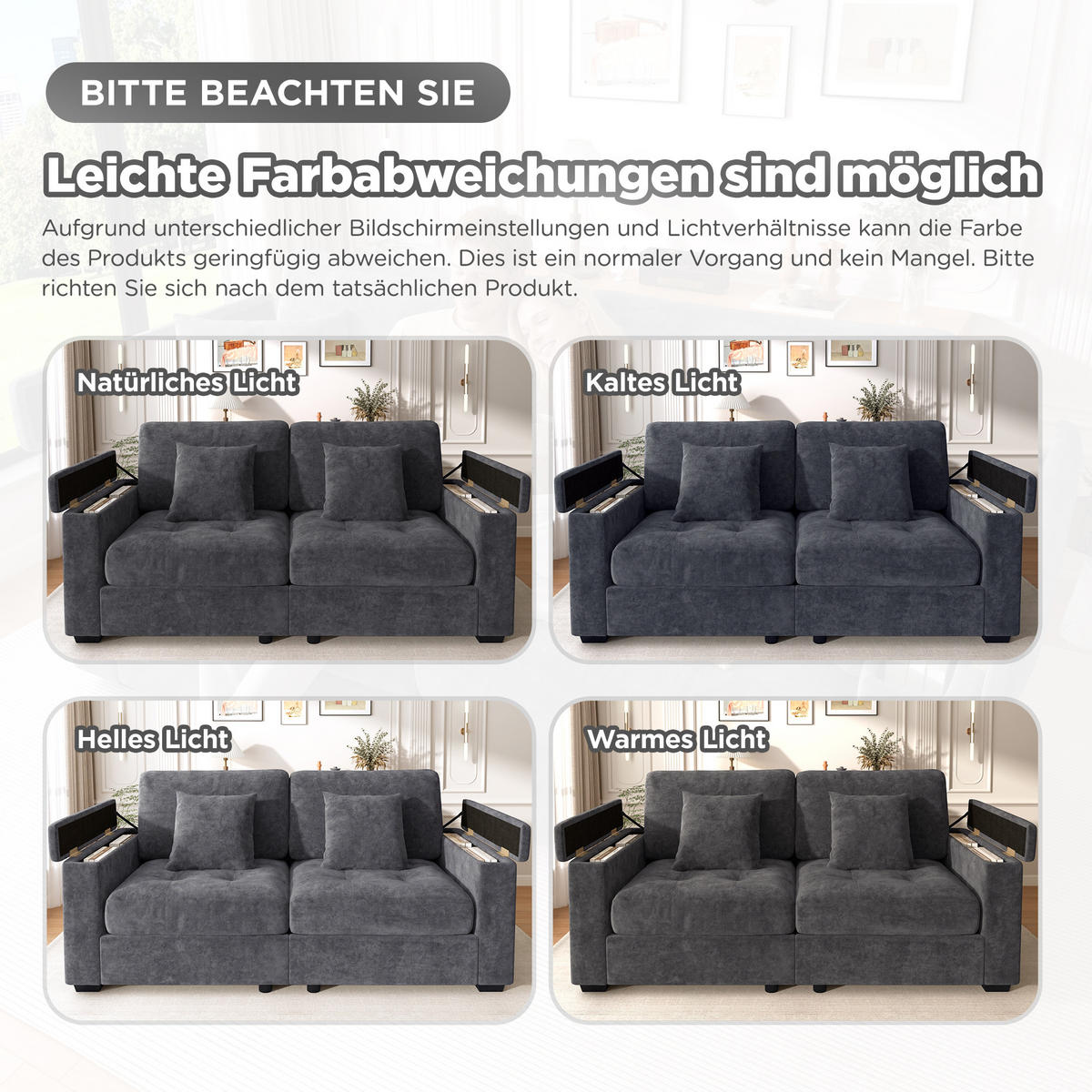 2-SITZER-SOFA DE-35382 mit Stauraum Dunkelgrau - Dunkelgrau, Holzwerkstoff (81.5/84/180cm) - ComfortXL