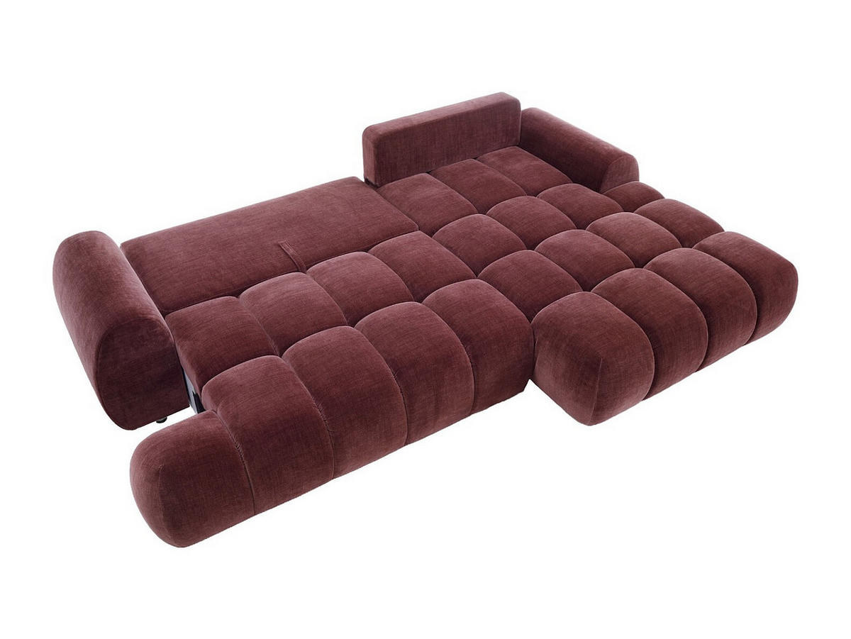 SCHLAFSOFA - 5 Personen - samt - bordeaux Farneta - Bordeaux, Kunststoff/Textil (280/86/177cm) - Vente-Unique