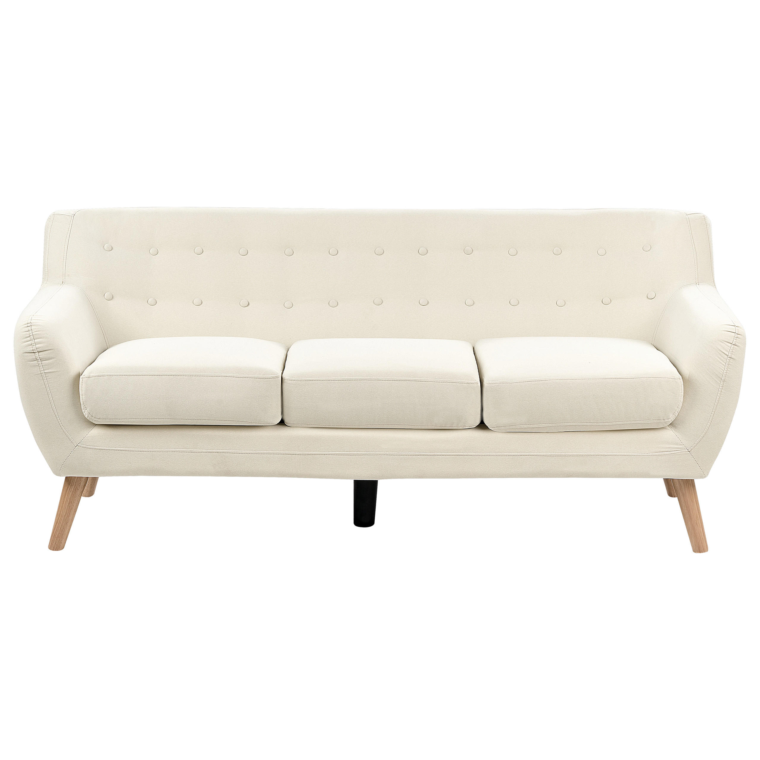 3-SITZER-SOFA hellbeige/hellbraun Motala - Hellbraun/Beige, Textil (182/76/83cm) - Beliani