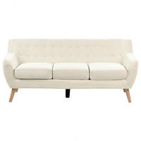 3-SITZER-SOFA hellbeige/hellbraun Motala - Hellbraun/Beige, Textil (182/76/83cm) - Beliani