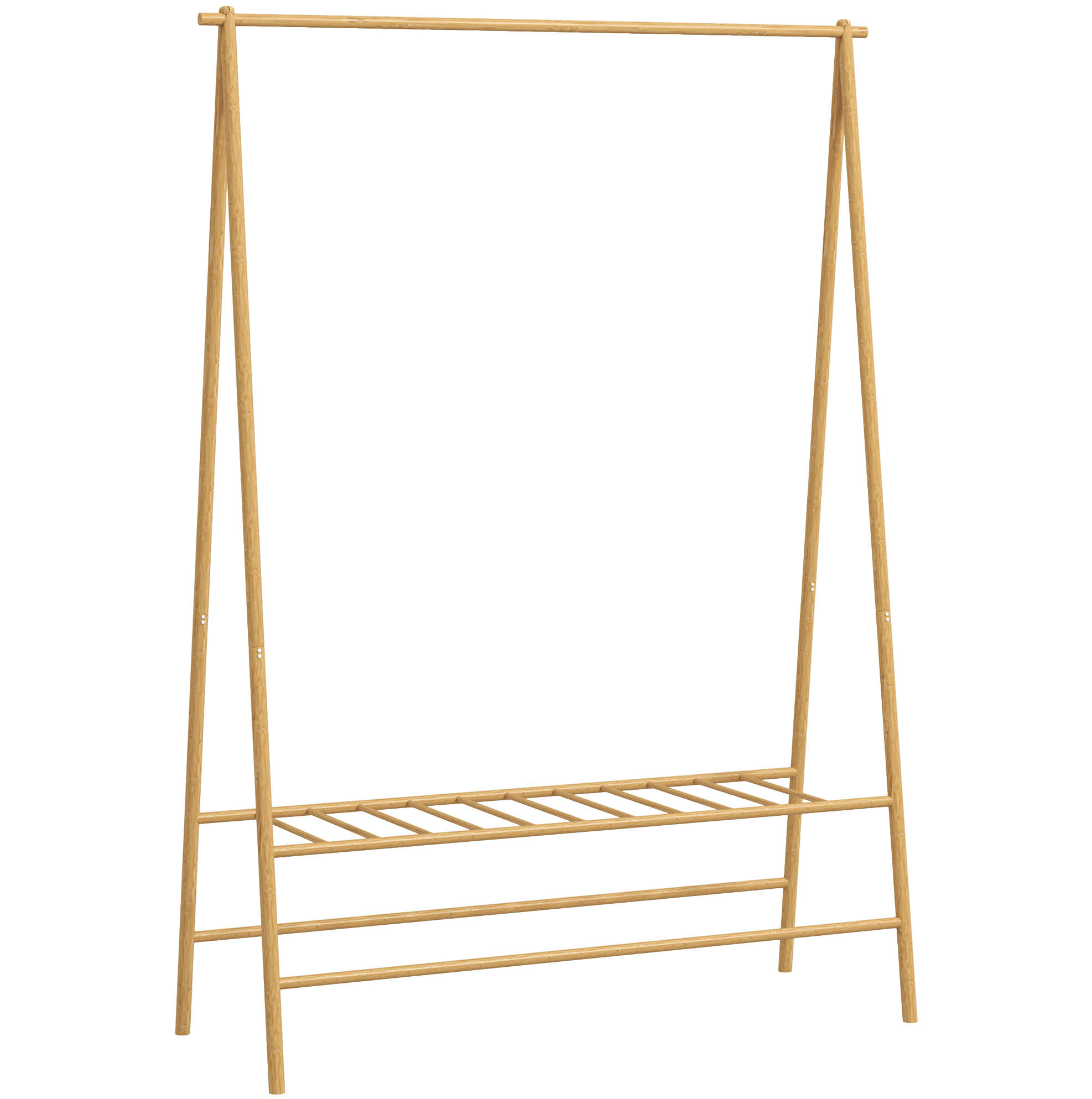 GARDEROBENSTÄNDER mit Schuhregal 116 x 43,5 x 160 cm Bambus Natural Wood - Braun, Holzwerkstoff (43.5/160/116cm) - Beauniv