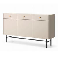 KOMMODE Dalia mit 3 Türen und 3 Schubladen, 104 cm, Kaschmir - Kaschmir/Schwarz, Holzwerkstoff/Metall (155/84/39cm) - Beautysofa