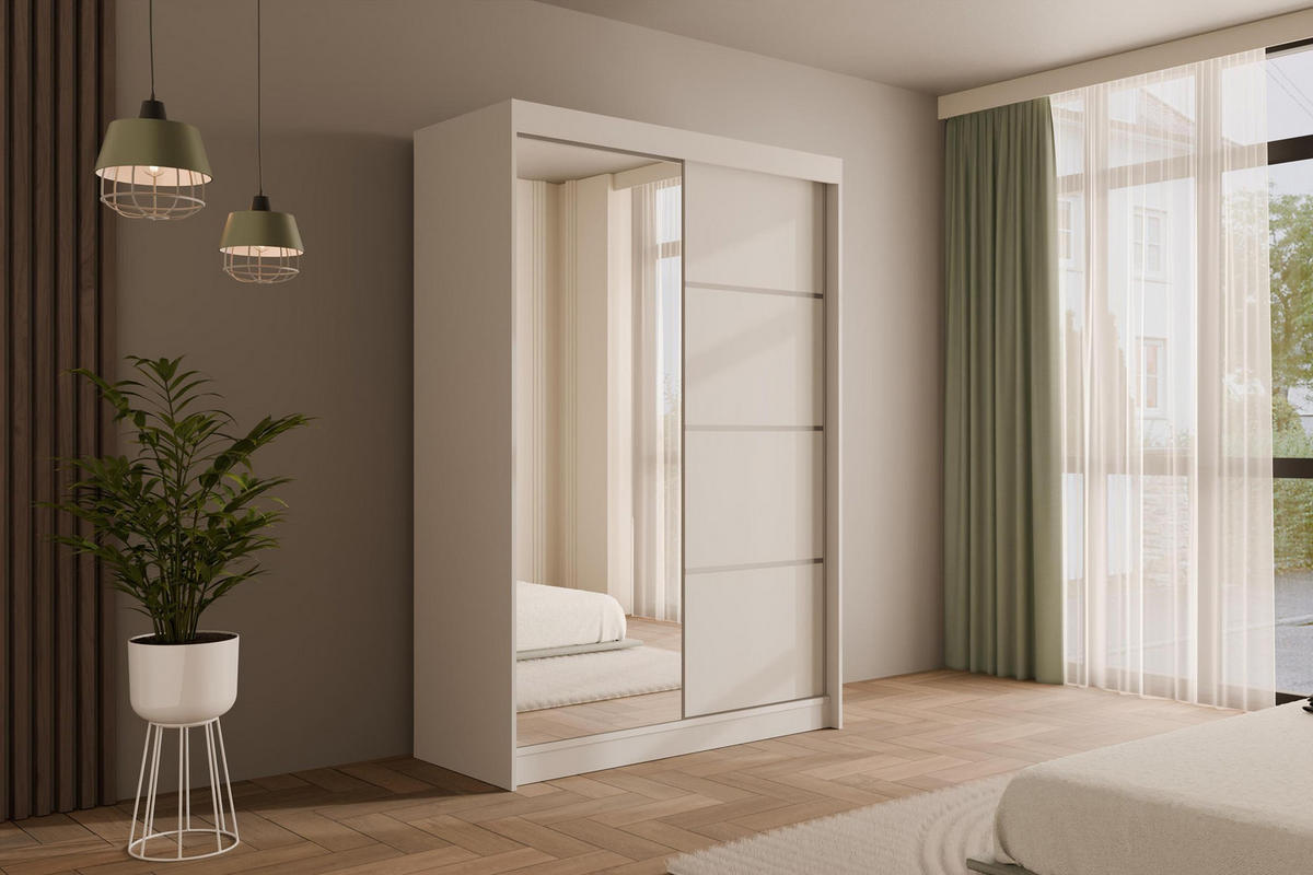 KLEIDERSCHRANK PAOKI - 120 cm - Weiß - Weiß, Holzwerkstoff (120/215/61cm) - ALTDECOR