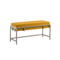 POLSTERBANK LAMO 80 cm Honigfarben, Chromgestell - Chromfarben/Honig, Textil/Metall (80/45/35cm) - Bettso
