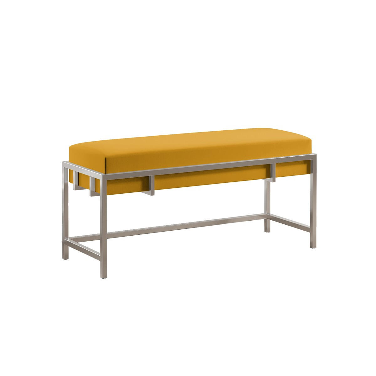 POLSTERBANK LAMO 80 cm Honigfarben, Chromgestell - Chromfarben/Honig, Textil/Metall (80/45/35cm) - Bettso