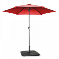 SONNENSCHIRM 3x3m mit 4 Gewichtsplatten, Rot - Rot, Metall (300/300cm) - Oviala