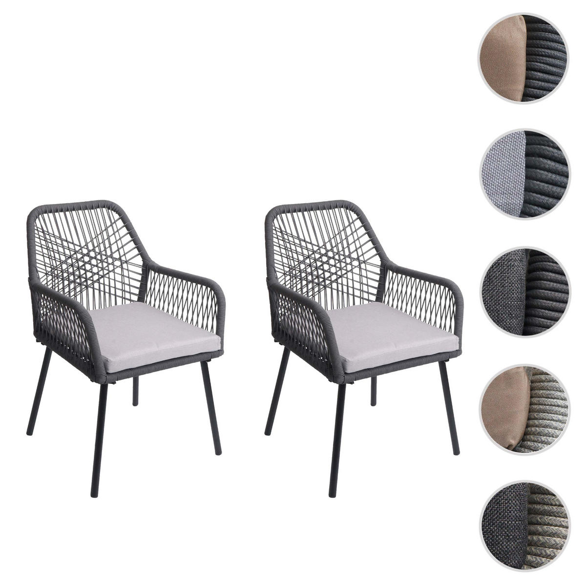 GARTENSTUHL AnthrazitGrau - Anthrazit/Hellgrau, Textil (54/81/62cm) - MCW