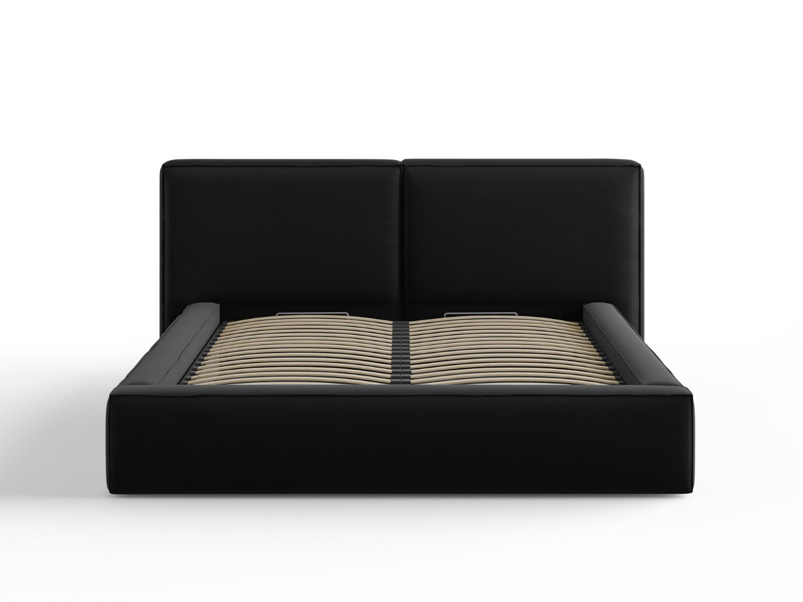 BETT mit Bettkasten und Kopfteil Jodie aus Samt schwarz 160x200cm - Schwarz, Textil (160/200cm) - Micadoni