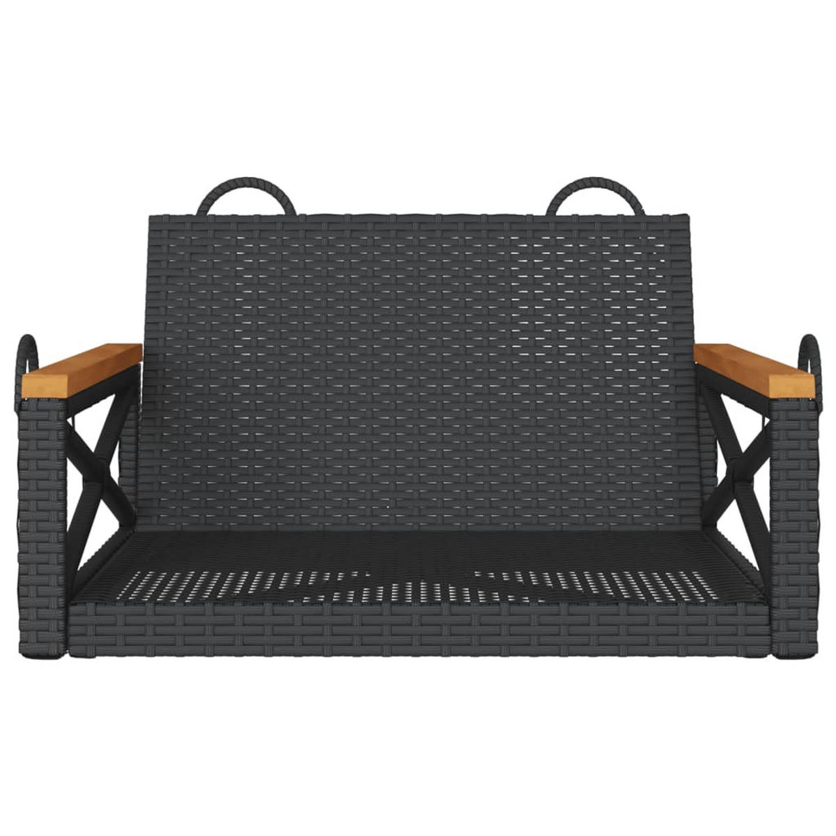 HÄNGESESSEL Schwarz 63x62x40 cm Poly Rattan - Schwarz, Kunststoff (63/40/62cm) - furnicato