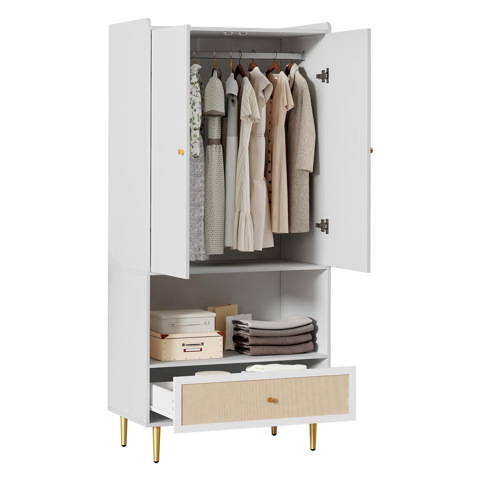 Flieks Kleiderschrank Mehrfarbig 48x175x80 cm