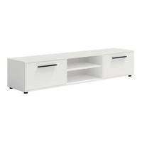TV-SCHRANK Modena 190 cm mit Türen und Regalen in Weiß - Schwarz/Weiß, Holzwerkstoff/Kunststoff (190/38/40cm) - Ravio