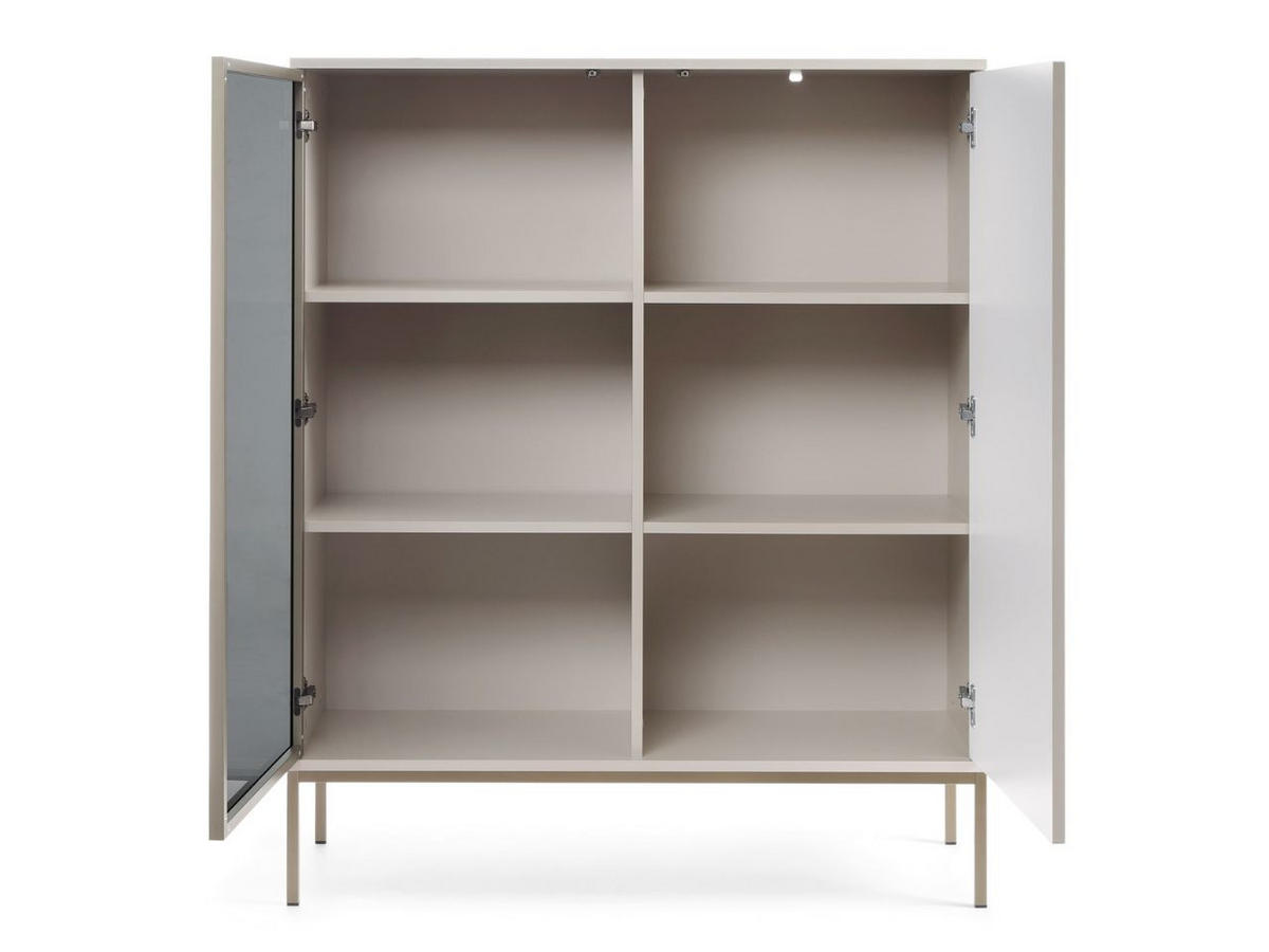 VITRINE Kaschmir 104/126/39 cm Deo - Kaschmir/Champagner, Naturmaterialien/Glas (104/126/39cm) - Graingold