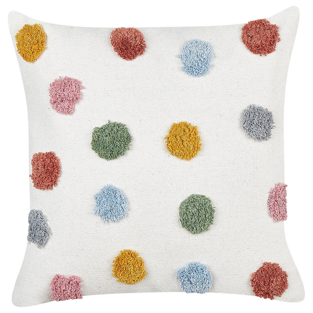 DEKOKISSEN 2er-Set Weiß 45/45 cm Wallflower - Multicolor/Weiß, Naturmaterialien (45/45cm) - Beliani