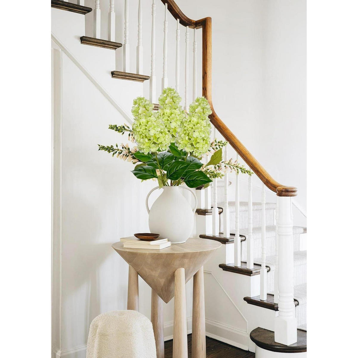 KUNSTBLUME 3er Set Hortensie 73CM - Grün, Kunststoff (73cm)
