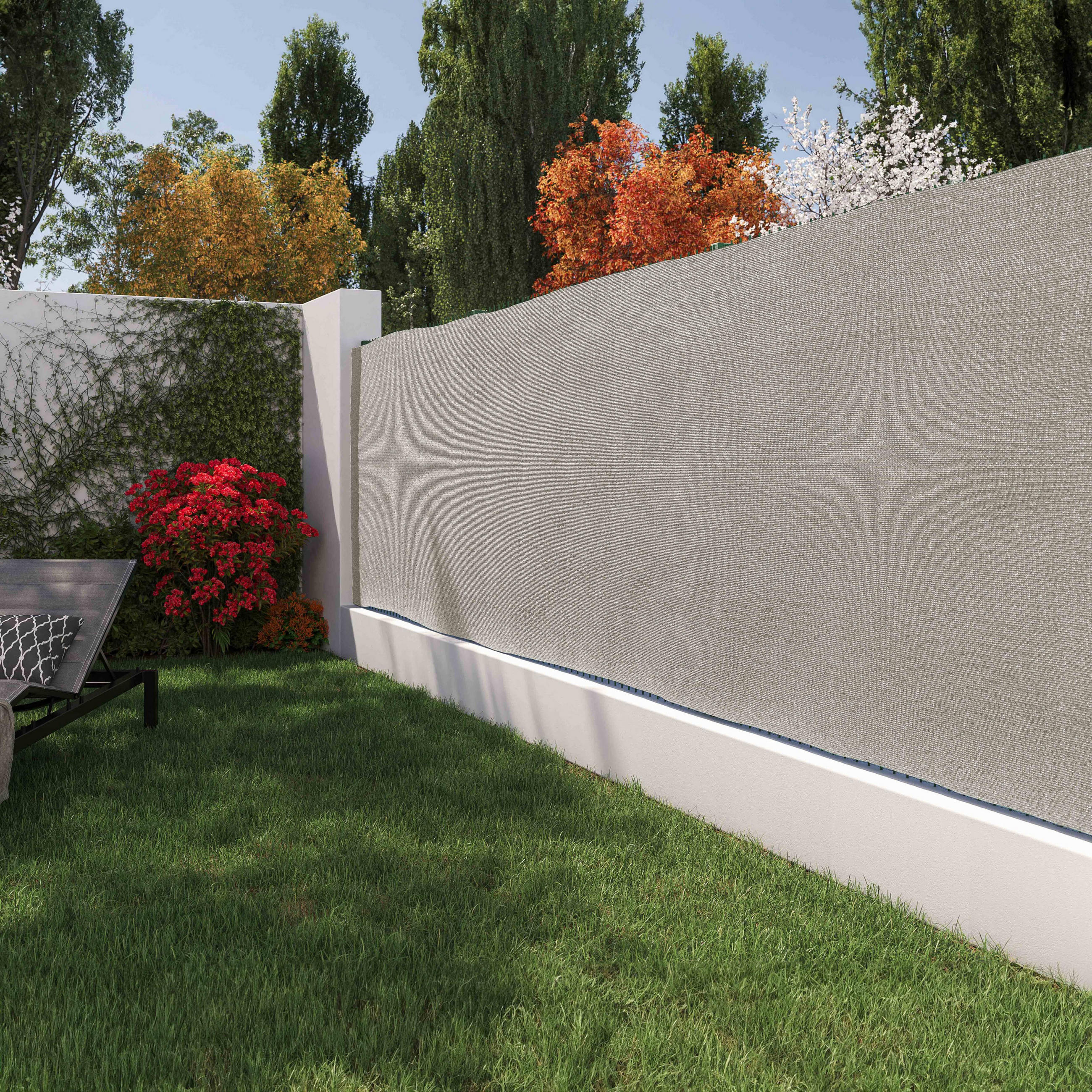 SICHTSCHUTZ 1,50x10m, Bedeckung 100 %, Greige - Greige, Textil (150/150cm) - Oviala