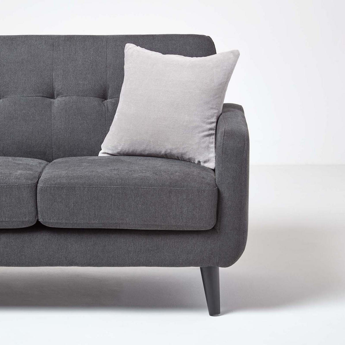 KISSENHÜLLEN 2er-Set Baumwollsamt grau 40/40 cm - Hellgrau, Textil (40/40cm) - Homescapes