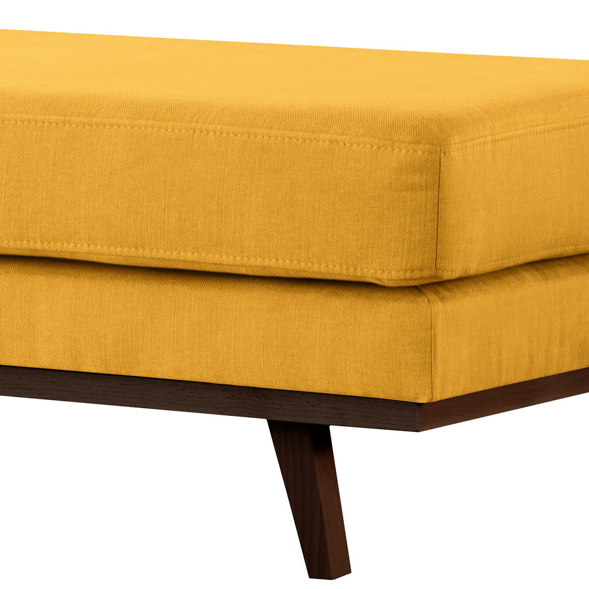 HOCKERBANK - Gelb/Buchefarben, Buchenholz/Textil (180/43/81cm) - home24