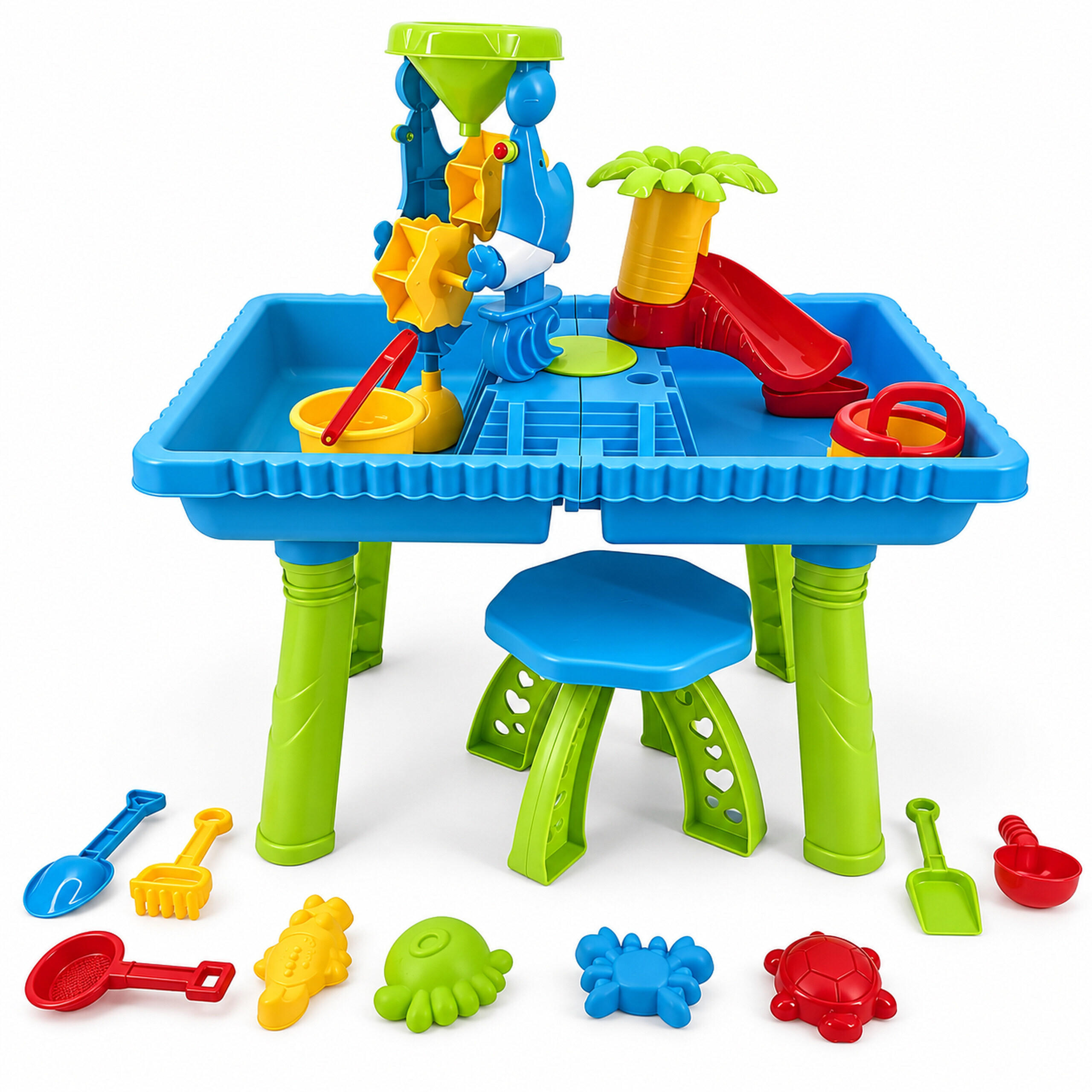 Relaxdays Wasserspieltisch Blau 57x37 cm