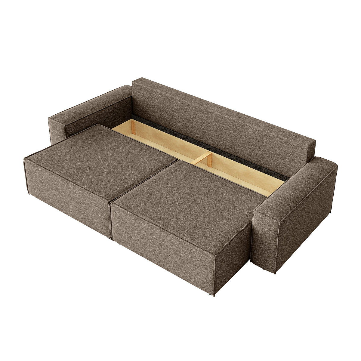 SOFA Lummo Mi mit Schlaffunktion, Braun - Braun, Textil (246/70/185cm) - Fedve