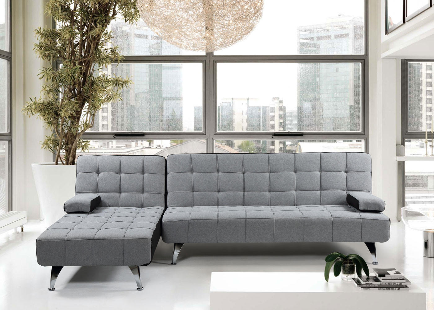 SCHLAFSOFA Hellgrau - Hellgrau, Textil (236/95cm) - MCW