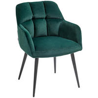 SESSEL Loungesessel mit Armlehne, Samtoptik für Wohnzimmer, Dunkelgrün - Dunkelgrün, Textil (58.5/78.5/59cm) - HOMCOM